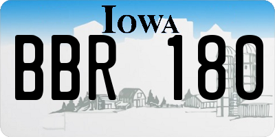 IA license plate BBR180