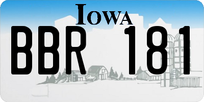 IA license plate BBR181
