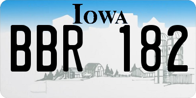 IA license plate BBR182