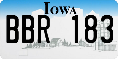 IA license plate BBR183