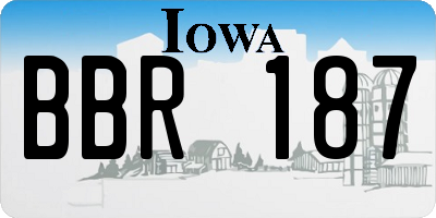 IA license plate BBR187
