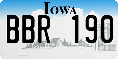 IA license plate BBR190