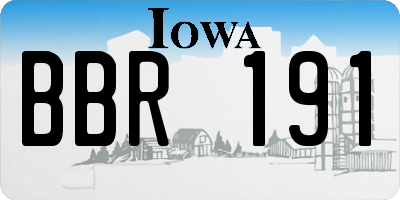 IA license plate BBR191