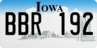 IA license plate BBR192