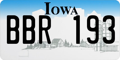IA license plate BBR193