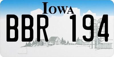 IA license plate BBR194