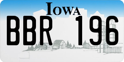 IA license plate BBR196
