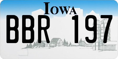IA license plate BBR197