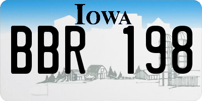IA license plate BBR198