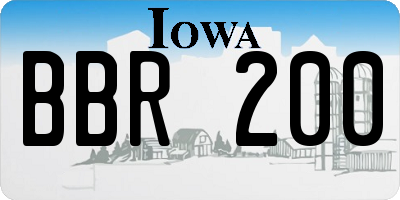 IA license plate BBR200
