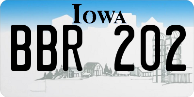 IA license plate BBR202