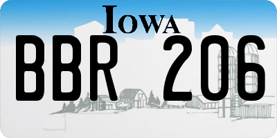 IA license plate BBR206