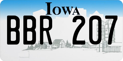IA license plate BBR207