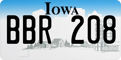 IA license plate BBR208