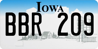 IA license plate BBR209