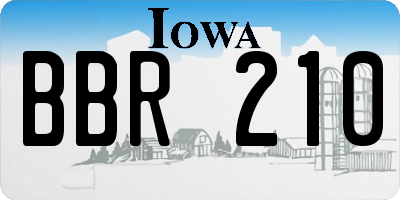 IA license plate BBR210