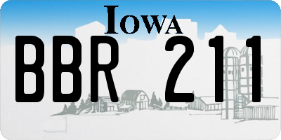 IA license plate BBR211