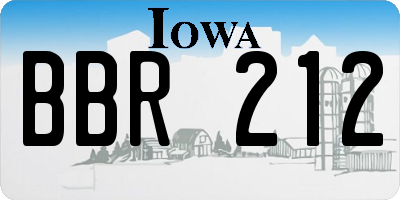 IA license plate BBR212