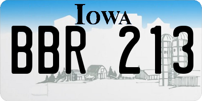 IA license plate BBR213