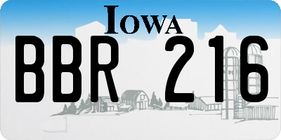 IA license plate BBR216