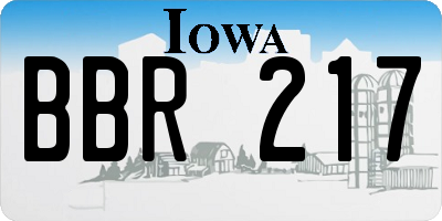 IA license plate BBR217