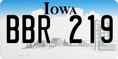 IA license plate BBR219