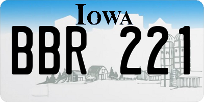 IA license plate BBR221