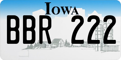 IA license plate BBR222
