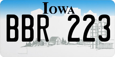 IA license plate BBR223