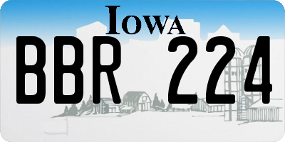 IA license plate BBR224