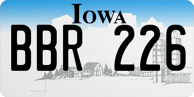 IA license plate BBR226