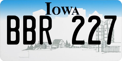 IA license plate BBR227