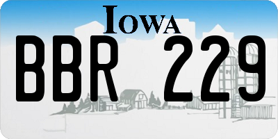 IA license plate BBR229
