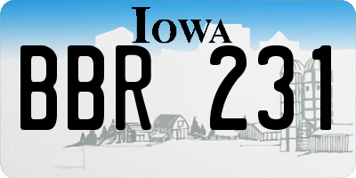 IA license plate BBR231