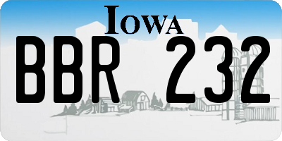 IA license plate BBR232