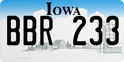 IA license plate BBR233