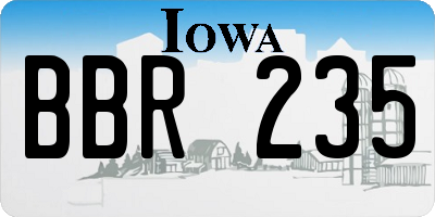 IA license plate BBR235