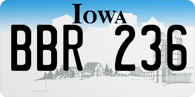 IA license plate BBR236