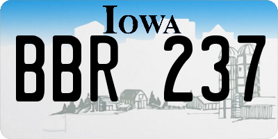 IA license plate BBR237
