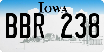 IA license plate BBR238