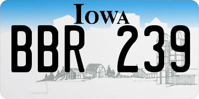 IA license plate BBR239