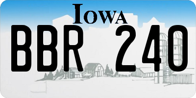 IA license plate BBR240