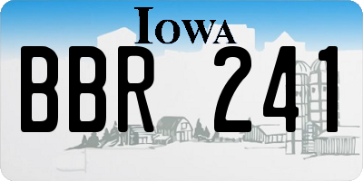IA license plate BBR241