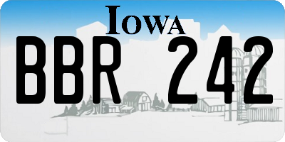 IA license plate BBR242