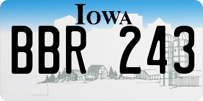 IA license plate BBR243