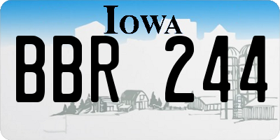 IA license plate BBR244