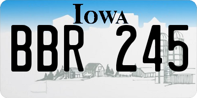 IA license plate BBR245
