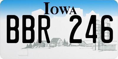 IA license plate BBR246