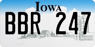 IA license plate BBR247