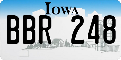 IA license plate BBR248